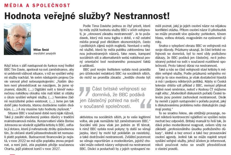 Týdeník Rozhlas 53/2020 komentář