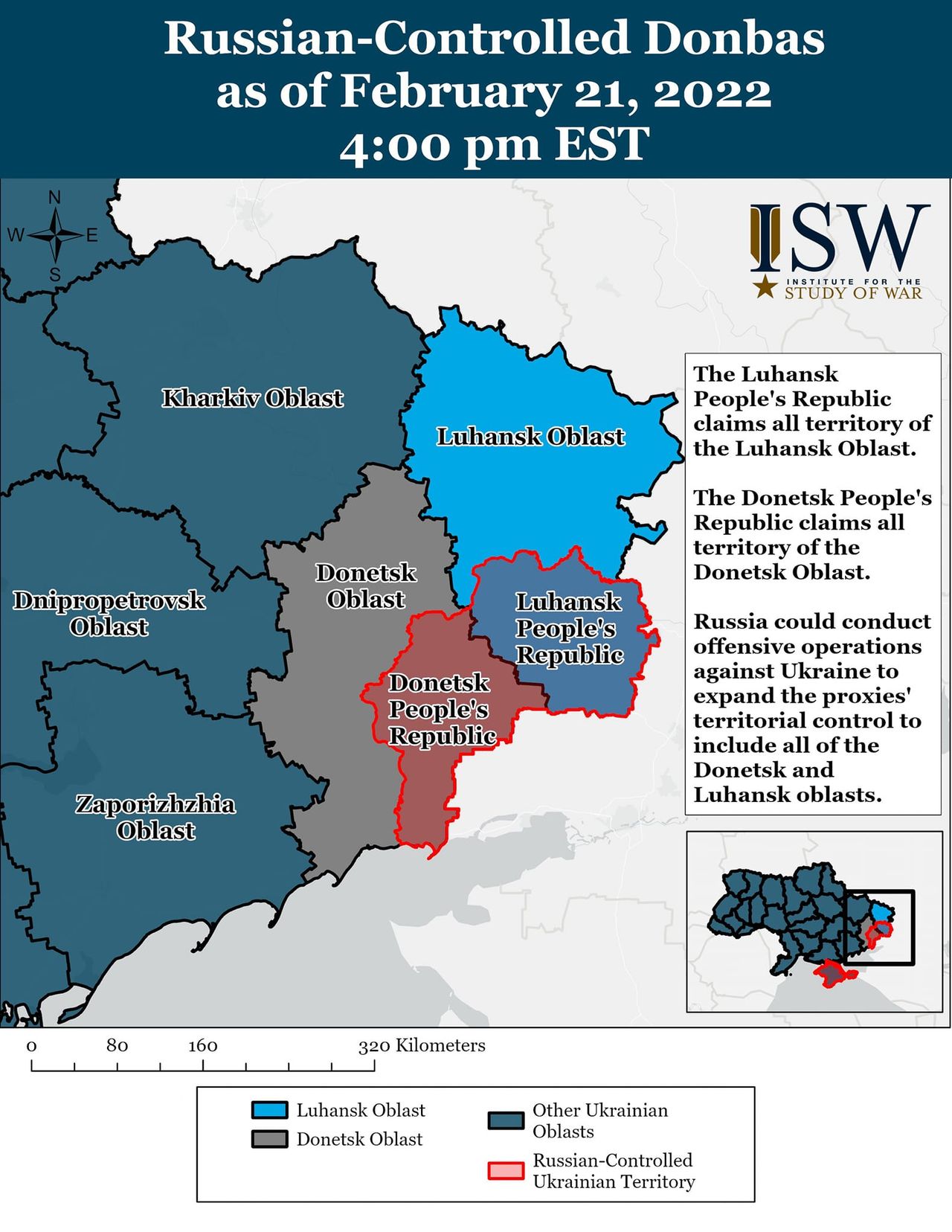 mapa Donbasu k 22.2.2022